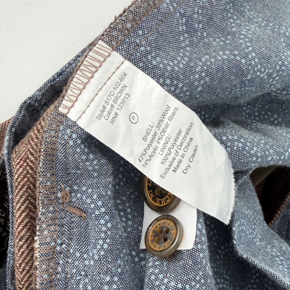 Jachs Men's Tan brown tweed wool blend pant Bowie fit - Picture 6 of 6